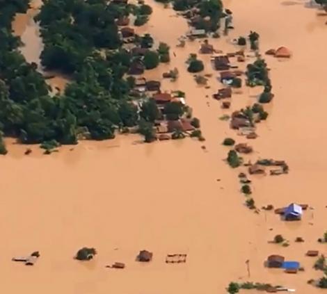 TRAGEDIE! 26 de morți și peste 130 de dispăruți după ce un baraj s-a prăbușit și a inundat mai multe sate, în Laos