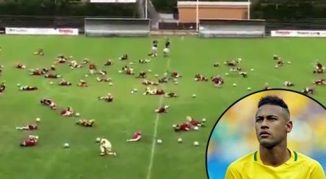 VIDEO: A apărut ”antrenamentul Neymar”. Imagini de senzație cu sute de copii adoptând tactica brazilianului