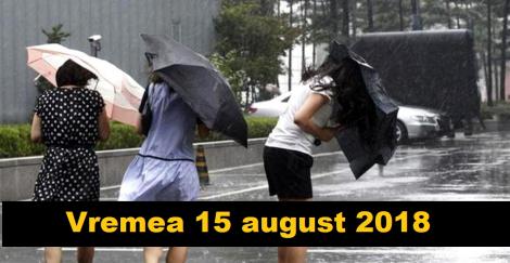 Vremea 15 august. Se anunță, local, averse și descărcări electrice