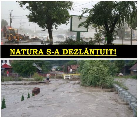 Imagini șocante! S-a dezlănțuit potopul, în doar câteva minute! Localnicii sunt șocați, după ce puhoaiele le-au inundat gospodăriile: ”Nu am mai pomenit așa ceva!”