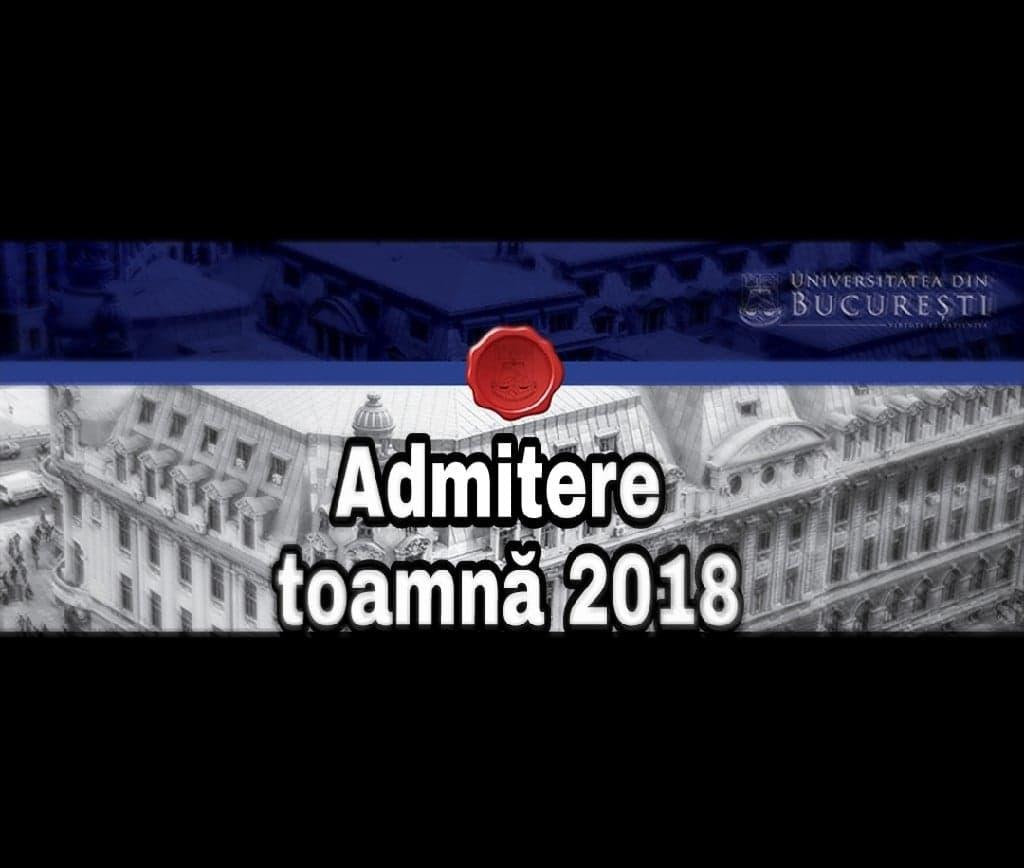 Admitere toamnă 2018. Calendar de admitere licență și master la Universitatea din București