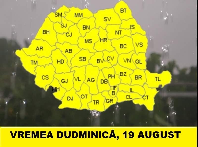 Vremea 19 august. Prognoza meteo ploi violente. C&acirc;nd se schimbă vremea