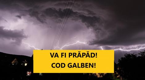 Update ANM: Codul GALBEN se extinde. Furtuni puternice și vijelii, în următoarele ore! Vezi zonele afectate