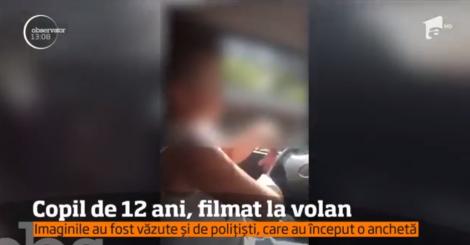 Un copil de 12 ani a fost filmat la volanul unei maşini de teren, pe o şosea din Maramureş. Aventura s-a încheiat cu un dosar penal