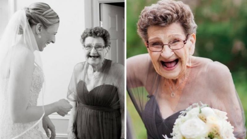Ce se întâmplă când o pui pe bunica de 89 de ani domnișoară de onoare!