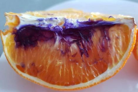 O femeie a tăiat o portocală și fructul a devenit violet! Cum poți face și tu experimentul