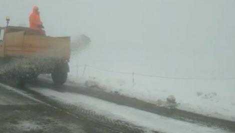 Zona din România în care e iarnă! UTILAJELE de DESZĂPEZIRE au intervenit cu TONE de sare