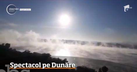 VIDEO| Fenomen SPECTACULOS pe Dunăre! Apa ”FIERBE” la aproape 0 grade