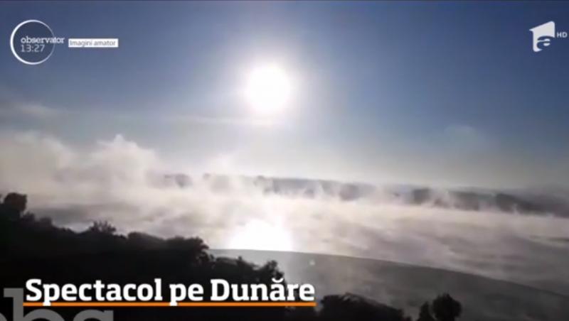 VIDEO| Fenomen SPECTACULOS pe Dunăre! Apa ”FIERBE” la aproape 0 grade