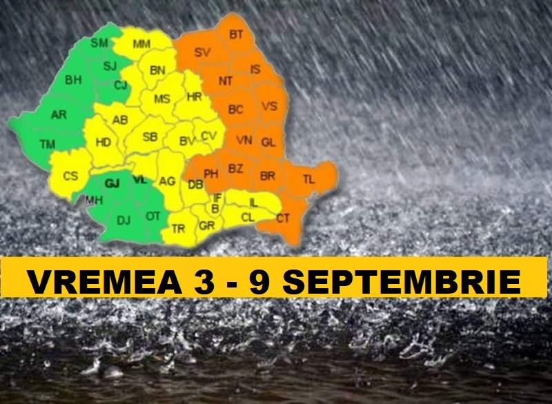 Vremea se strică din nou! Ce anunță prognoza meteo pentru săptămâna 3 – 9 septembrie