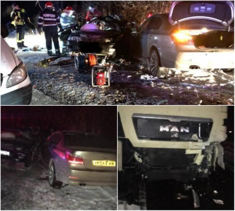 Accident devastator în județul Sibiu! Doi tineri care plecau la muncă, în Belgia, au murit pe loc, în urma impactului frontal dintre o maşină şi un TIR