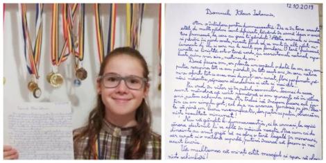 O copilă de 11 ani i-a scris cu mâna tremurândă lui Klaus Iohannis: "Nu vă gândiţi la dumneavoastră, ci la urmaşi... Cu respect şi speranţă"