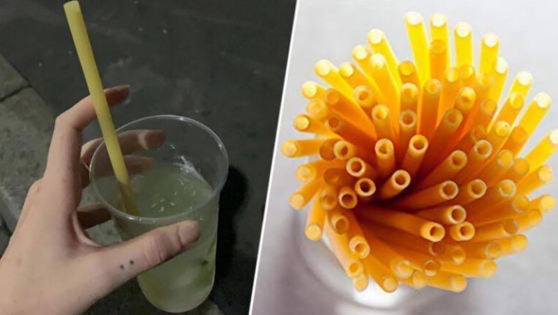 Restaurantele din Italia au început să folosească paie din paste pentru e reduce consumul de plastic
