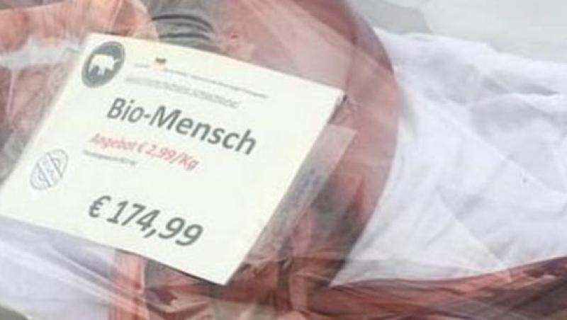 „Carne de om bio, 2,99 de euro/ kilogram”! Care a fost scopul campaniei terifiantă care a șocat clienții unei piețe de carne