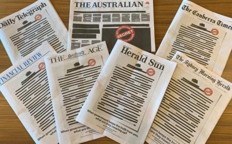 Semnal de alarmă în Australia. Ziare editate cu texte acoperite de tuș negru