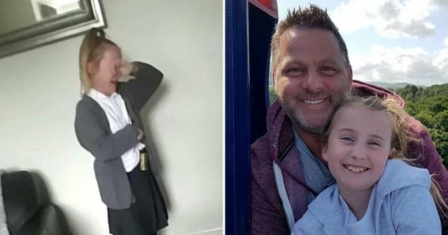 Reacția unei fetițe de opt ani atunci c&acirc;nd află că tatăl ei a &icirc;nvins cancerul! Micuța nu se poate opri din pl&acirc;ns (VIDEO)