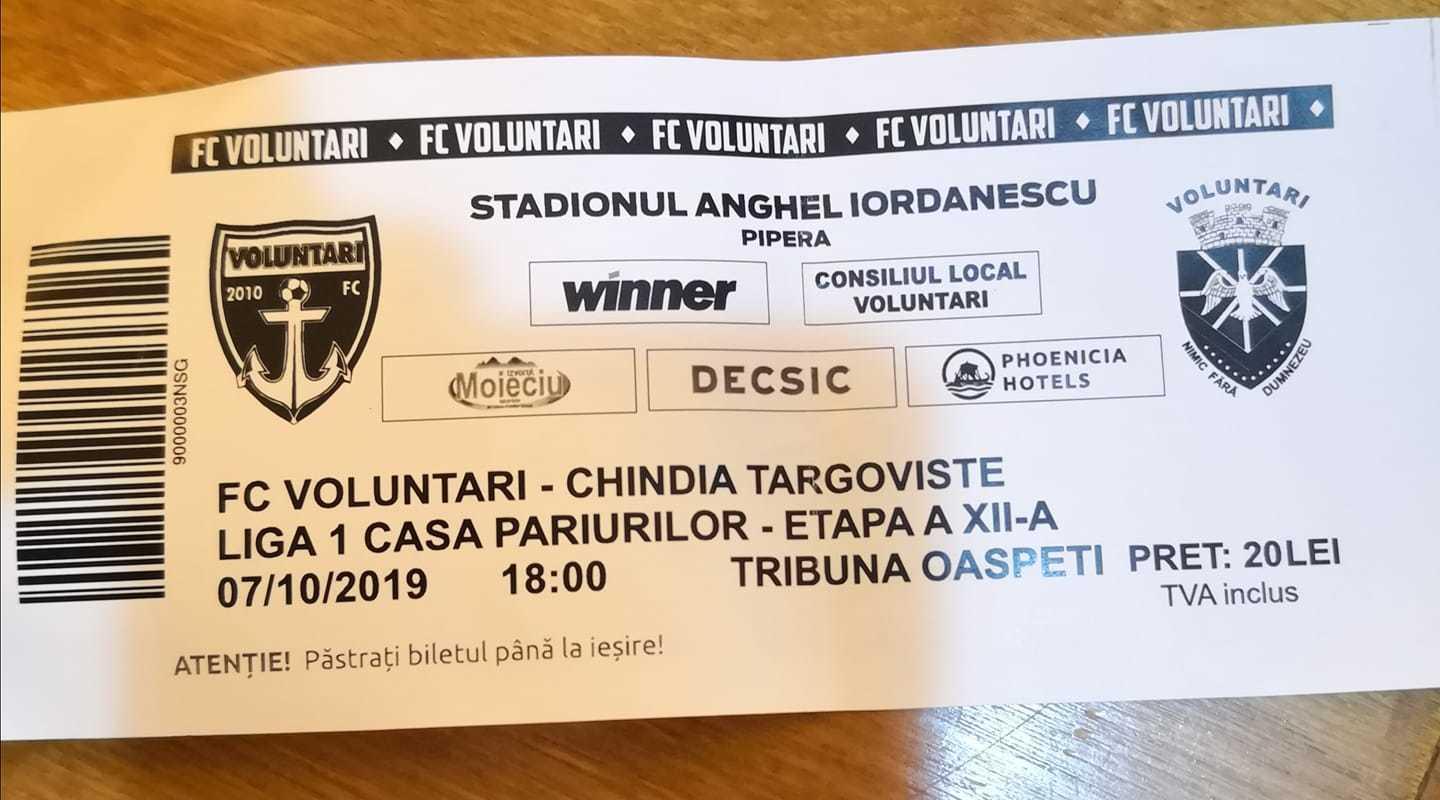 FC Voluntari - Chindia: T&acirc;rgoviştenii se pl&acirc;ng că pentru ei biletele au costat 20 de lei, iar pentru fanii gazdelor au fost zece lei