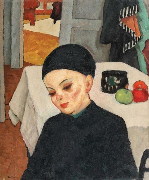 Licitaţie Top 100 Mari Maeştri ai Artei Rom&acirc;neşti - Tabloul "Lecţia", de Nicolae Tonitza, a fost evaluat la 200.000 de euro