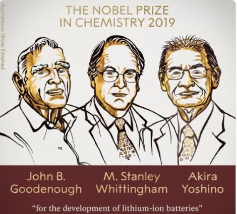 Cercetătorii John B. Goodenough, M. Stanley Whittingham şi Akira Yoshino, laureaţi ai premiului Nobel pentru Chimie