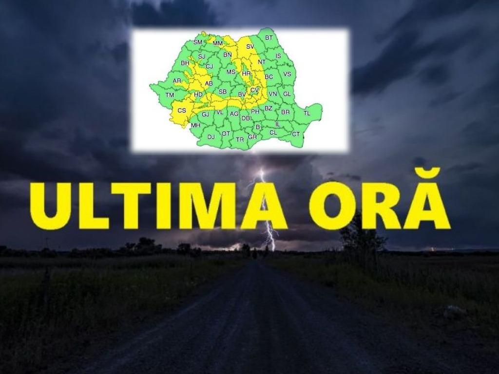 Vremea se schimbă radical! ANM a emis un cod galben de v&acirc;nt puternic și ploi - Harta zonelor afectate