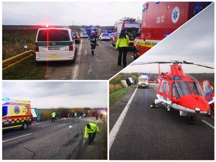 Zeci de victime aruncate pe o șosea din Slovacia. Cel puţin 13 morţi şi 20 de răniţi, după ce un autocar cu pasageri a izbit un TIR
