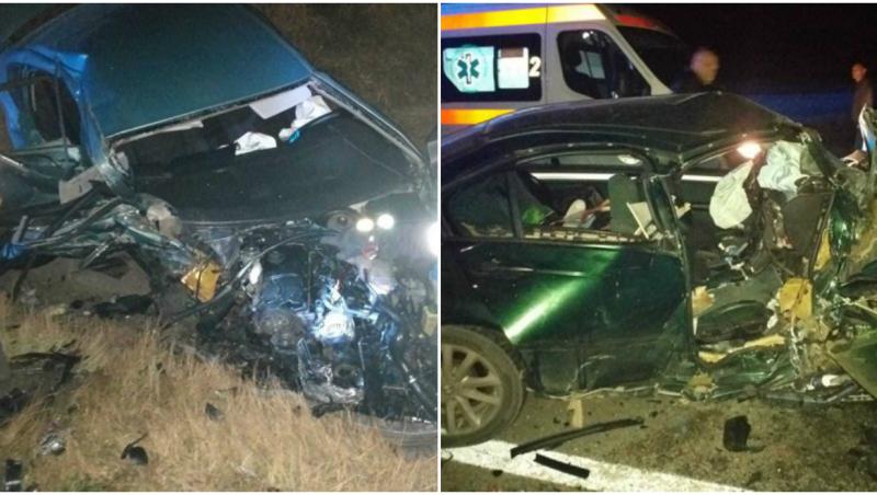Două mașini s-au izbit frontal, pe o șosea din Suceava