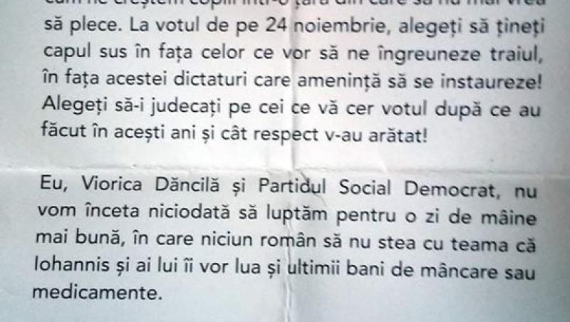 La ce trucuri apelează PSD pentru voturi.  Viorica Dăncilă, scrisoare revoltătoare:”Iohannis vă va lua și ultimii bani de mâncare și medicamente!”