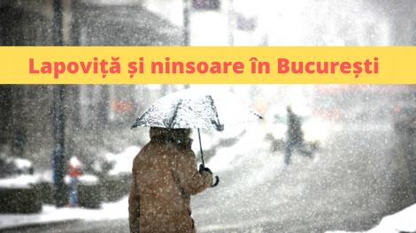 Lapoviță și ninsoare, în București, în următoarele ore! Meteorologii au emis o informare de vreme rea
