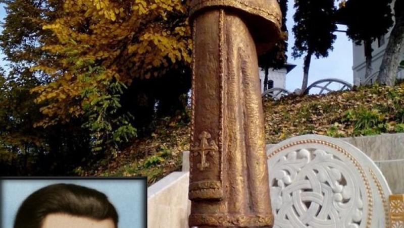 Arsenie Boca statuie din bronz- Vaideeni, Vâlcea