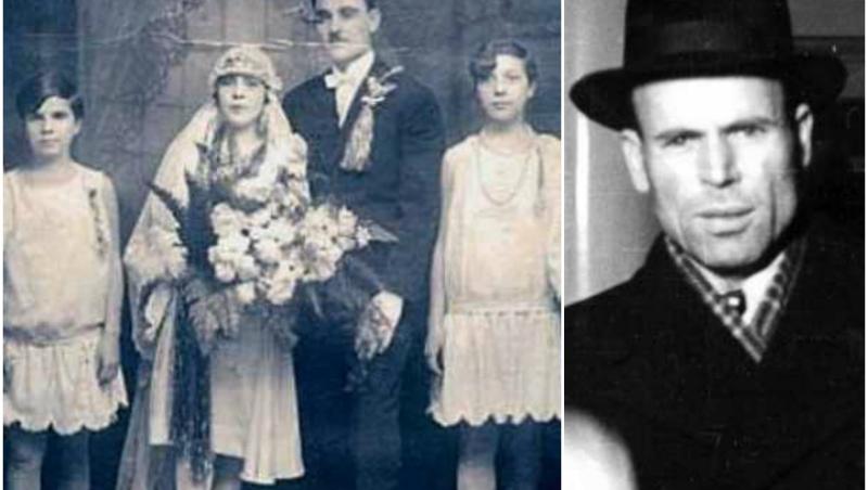 Gheorghe Gheorghiu-Dej la nunta lui (stânga) și un portret al lui Chivu Stoica (dreapta).