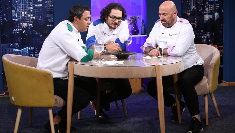 Sorin Bontea, Florin Dumitrescu și Cătălin Scărlătescu au jurizat a treia probă din semifinala emisiunii Chefi la cuțite