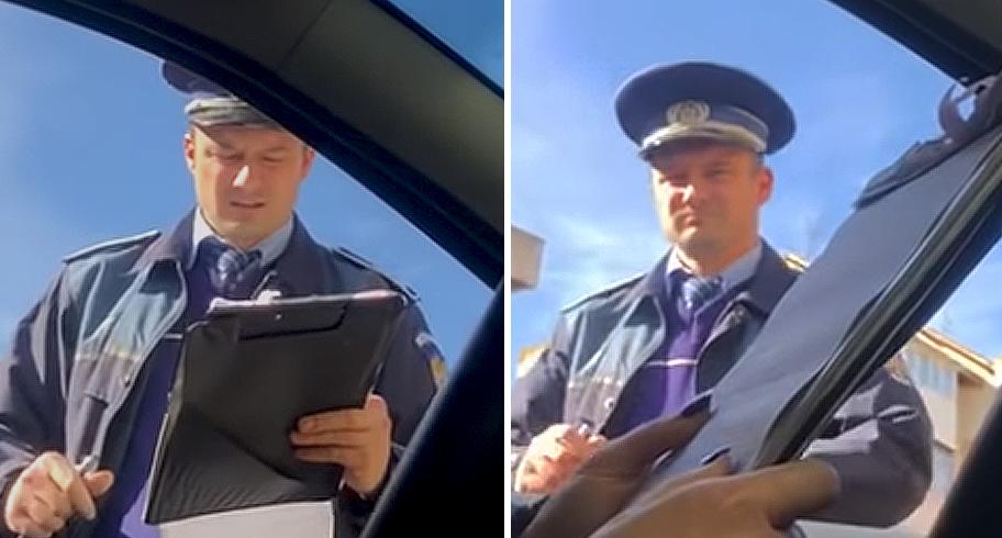 Momentul &icirc;n care un polițist &icirc;și amendează fosta soție pentru că nu avea folii omologate, deși mașina era cumpărată de el: &rdquo;Este un abuz &icirc;n serviciu!&rdquo;