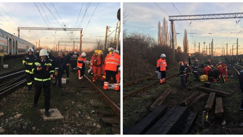 Două trenuri s-au ciocnit lângă Ploiești. Cel puțin cinci persoane sunt rănite. Un elicopter SMURD intervine de urgență