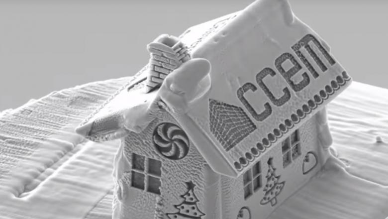 VIDEO/ Cea mai micuță casă din lume are doar 10 microni. Pe l&acirc;ngă ea un fir de păr pare a fi un copac imens