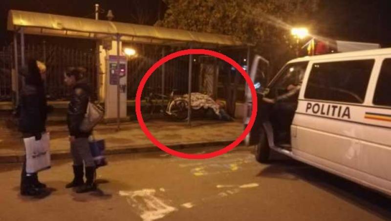Un mort, păzit o noapte întreagă de un echipaj de poliție, într-o stație de autobuz din Baia Mare.