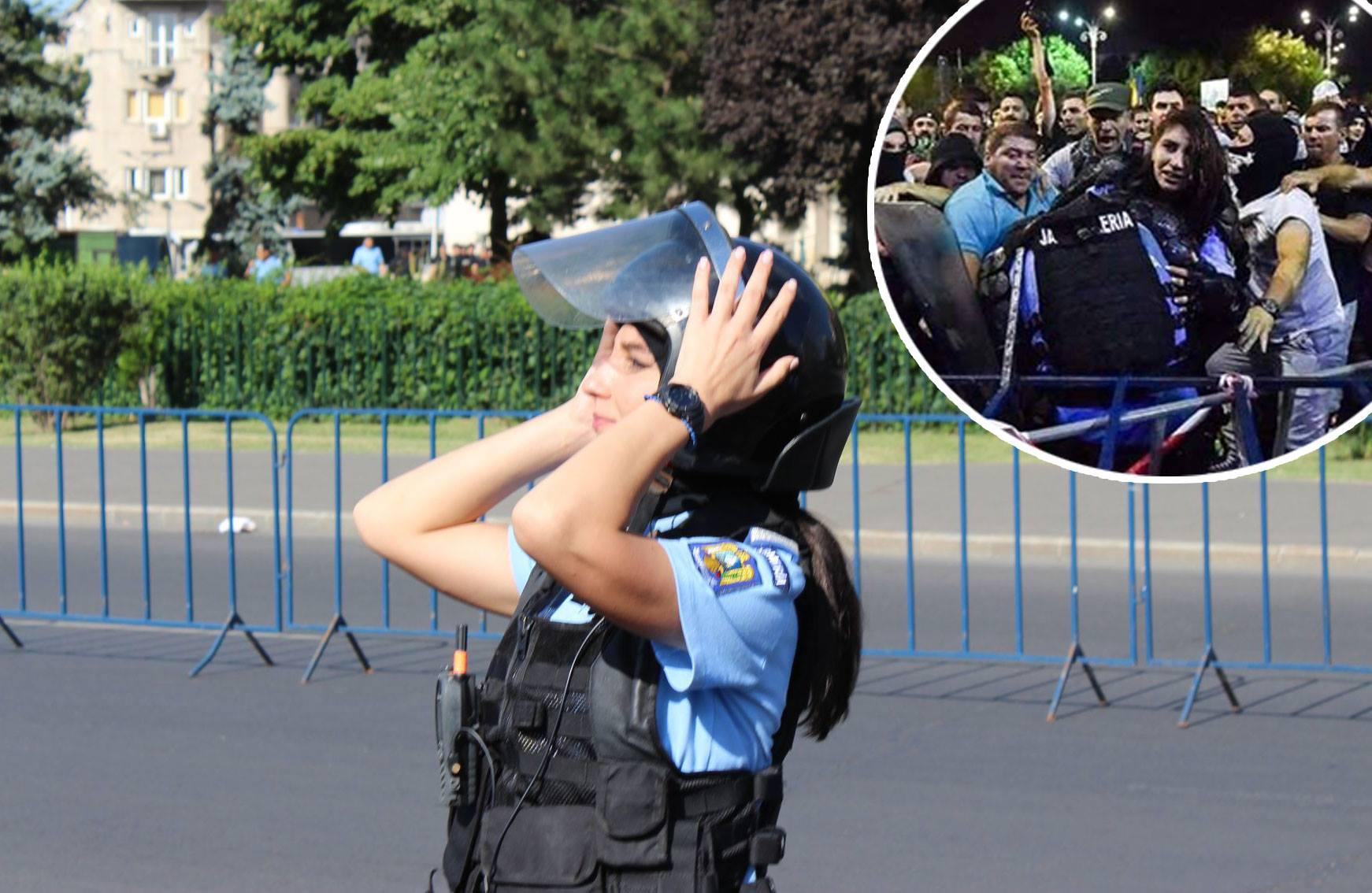 Şapte bărbaţi comdamnați cu supendare pentru că au lovit-o pe t&acirc;năra jandarm, &icirc;n timpul protestului din 10 august