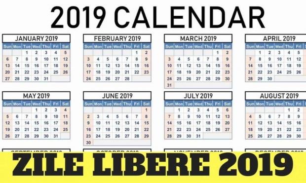 Zile libere 2019. Bugetarii vor avea mai multe zile libere &icirc;n perioada următoare. Guvernul a anunțat calendarul