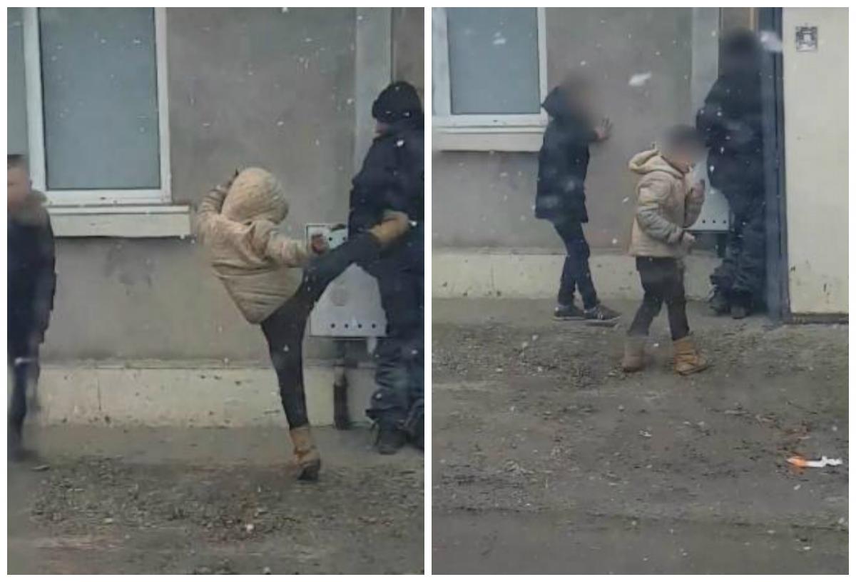 N-au avut nicio urmă de remușcare! Doi minori, filmați &icirc;n timp ce loveau cu pumnii și cu picioarele un bărbat! Polițiștii, pe urmele lor!