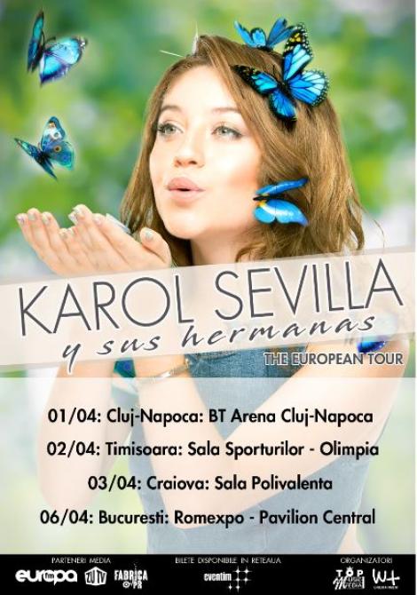 Karol Sevilla, idolul a milioane de adolescenți din toată lumea,  va concerta în premieră în România