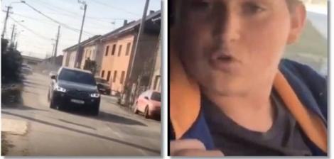 Teribilism fără margini! Un puști inconștient de 15 ani s-a filmat conducând BMW-ul tatălui său pe o stradă din judeţul Timiş