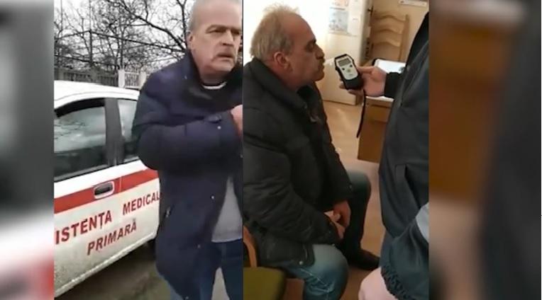 Medic prins beat criță la volanul maşinii de asistenţă primară. Polițiștii l-au filmat &icirc;n timp ce-l ajutau să se țină pe picioare