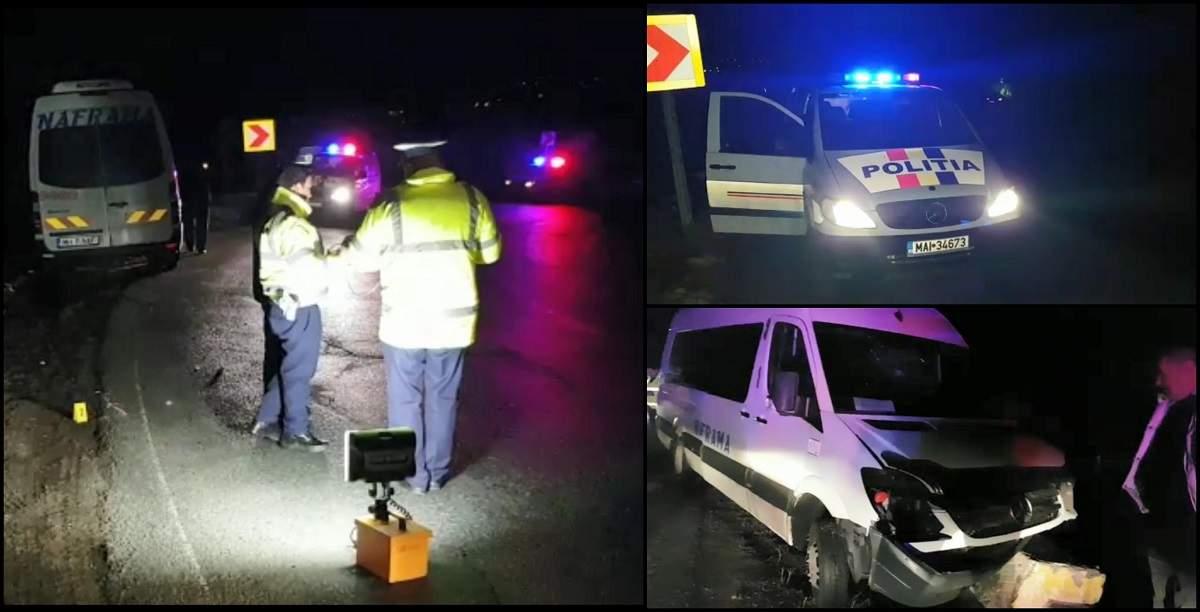 Accident grav, &icirc;n urmă cu puțin timp! Un microbuz cu 16 persoane s-a izbit violent de un parapet!&nbsp;