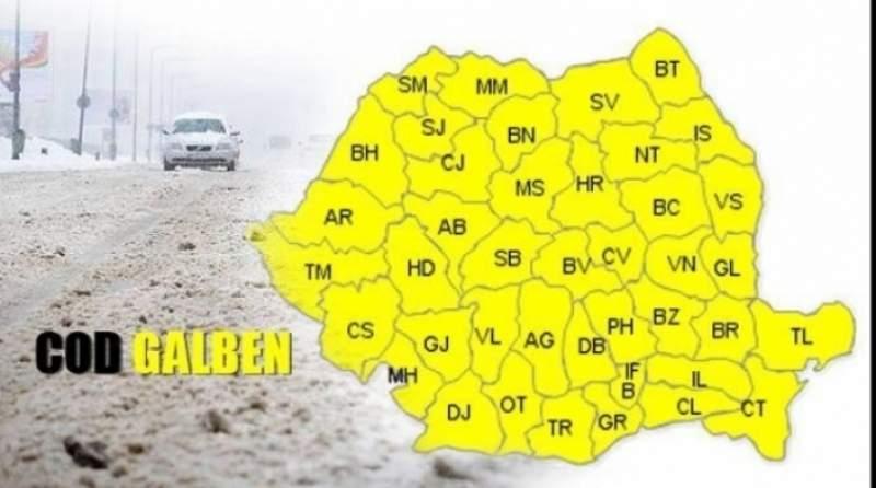 ANM Prognoza meteo 5 februarie. Cod galben de vreme severă &icirc;n Rom&acirc;nia