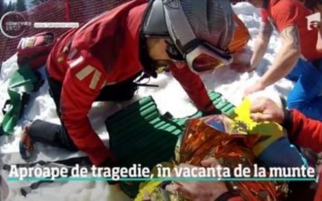 Video. Accident pe o pârtie din Sinaia. O adolescentă de 16 ani, din Bucureşti, riscă să rămână paralizată