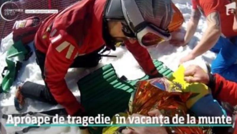 Video. Accident pe o pârtie din Sinaia. O adolescentă de 16 ani, din Bucureşti, riscă să rămână paralizată