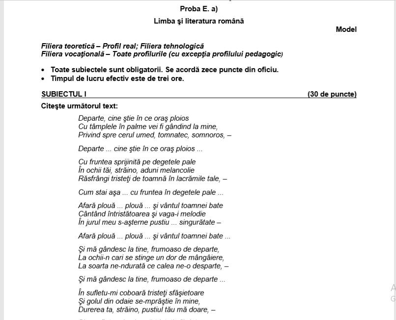 Bareme Limba Rom&acirc;nă Simulare Bac 2019. Cum se rezolvă subiectele de a XII-a. Note