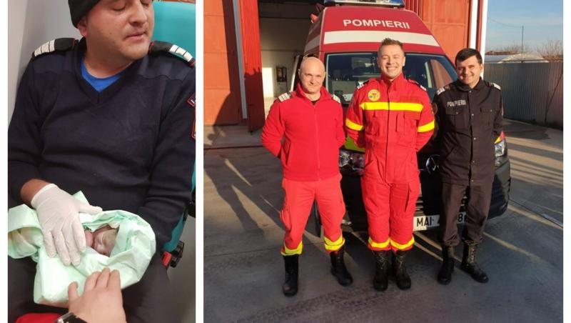 S-a născut direct pompier! Trei salvatori din Arad au adus pe lume bebelușul unei femei, chiar în mașina de intervenție