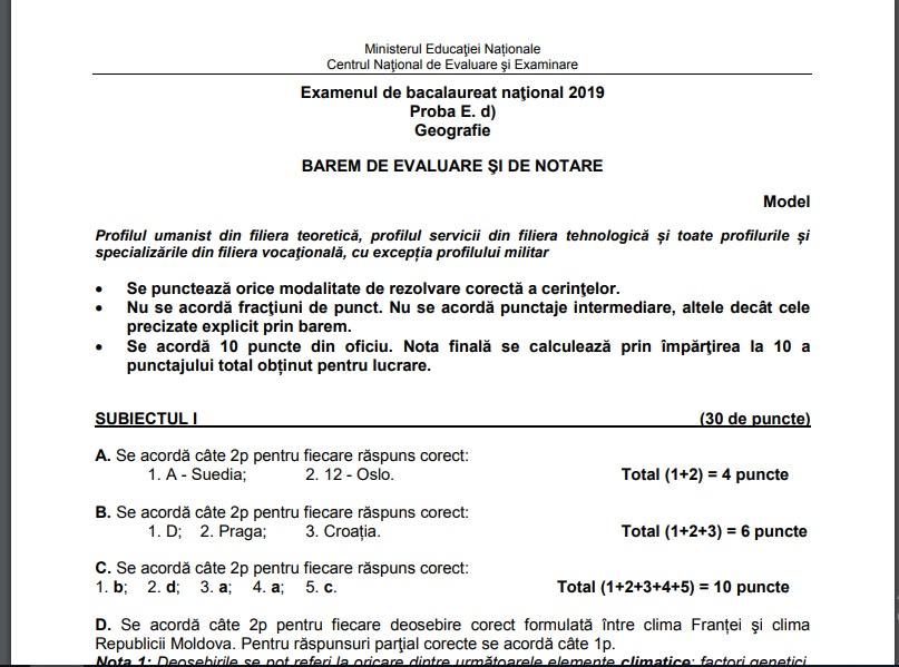 Simulare Bac 2019. Subiecte, Uman, Geografie și Științe Socio-Umane