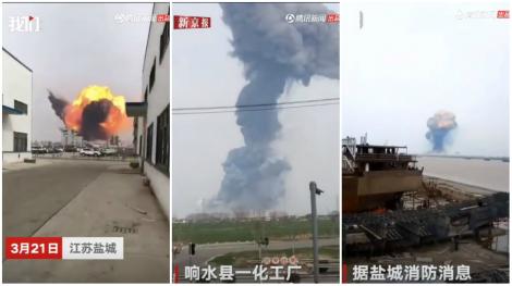 Explozie puternică într-o uzină chimică din China, urmată de cutremur! Nu se cunoaște numărul victimelor