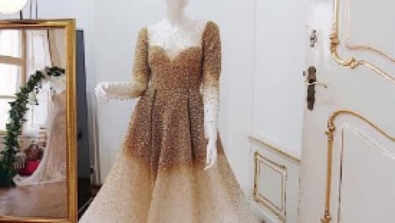 Rochie de mireasă de zece kilograme, prezentată la Cluj! Cum arată creația de 10.000 euro